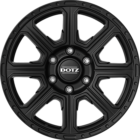 4x DOTZ 4x4 Kalahari Black Matt 7x16 | mit Nabenkappe