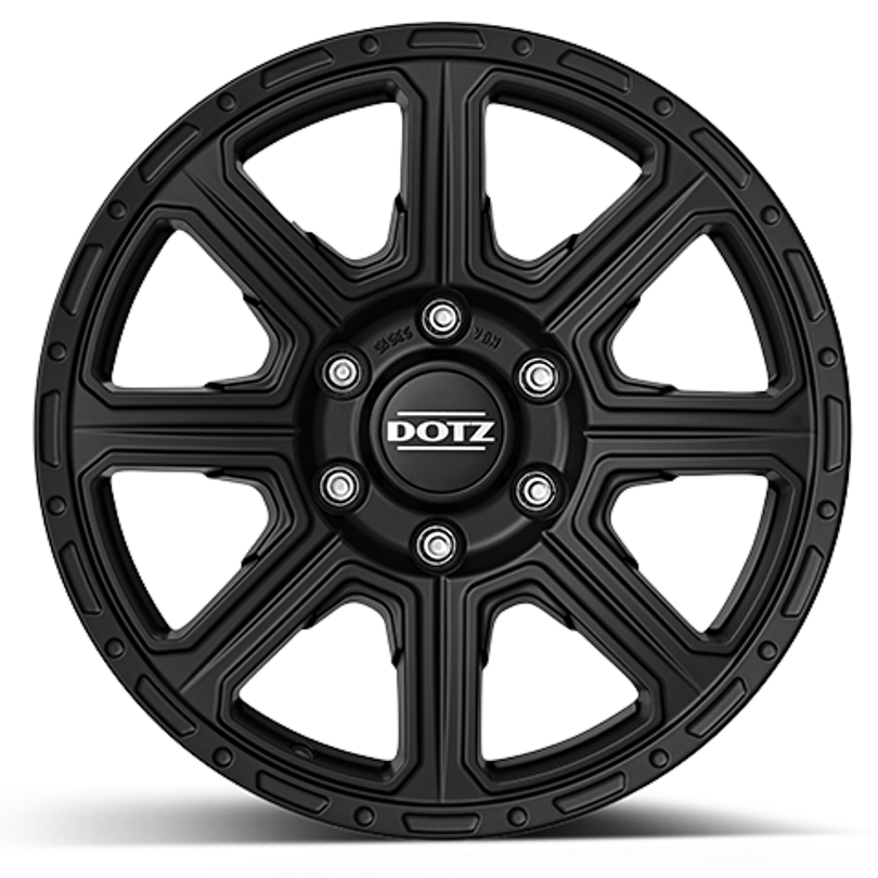 4x DOTZ 4x4 Kalahari Black Matt 7x16 | mit Nabenkappe