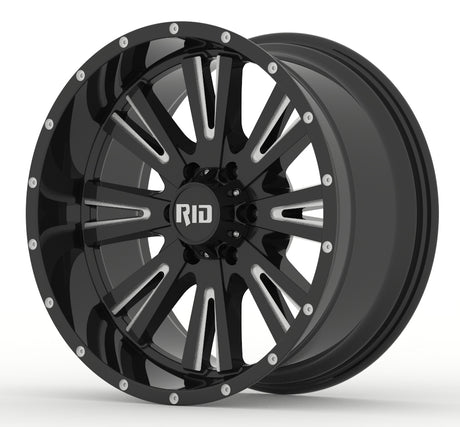 4x rims RID R03 10×20 ET-19 6×139.7 | glossy black/milled spokes