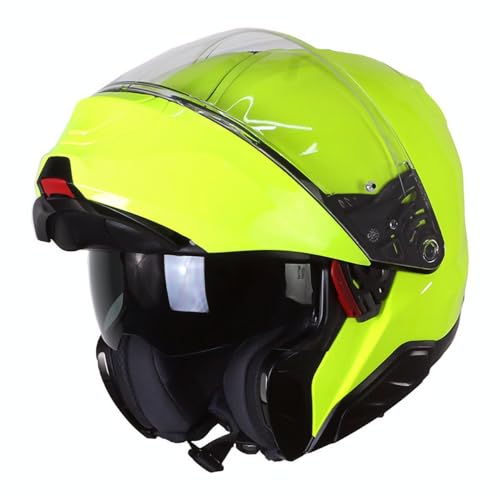 HJC Klapphelm Motorrad RPHA91 Fluo Grün M - Aerodynamisch, UV-Schutz
