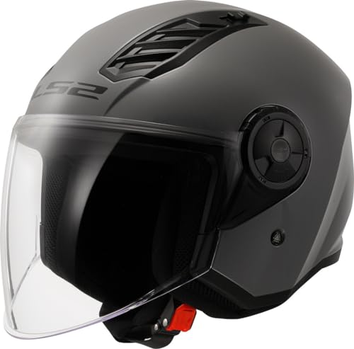 Jet-Motorradhelm LS2 Airflow II, Nardo Grau, Größe M, Leicht, Belüftet, UV-Schutz