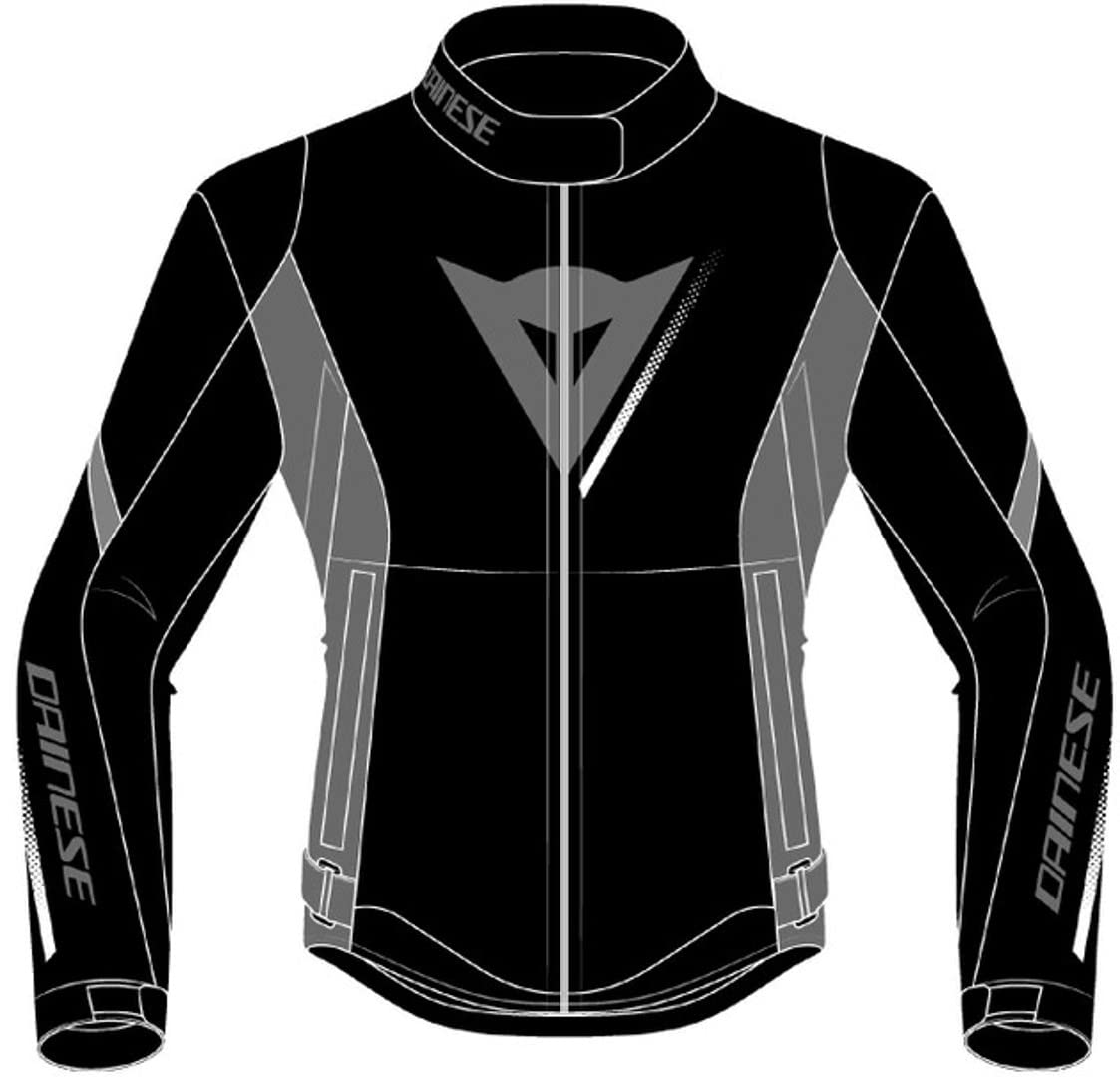 Dainese Veloce Lady D-Dry Damen Motorradjacke, Wasserdicht Ganzjährig, Abnehmbare Thermoschicht, Schwarz/Charcoal-Gray/Weiß, Größe 40