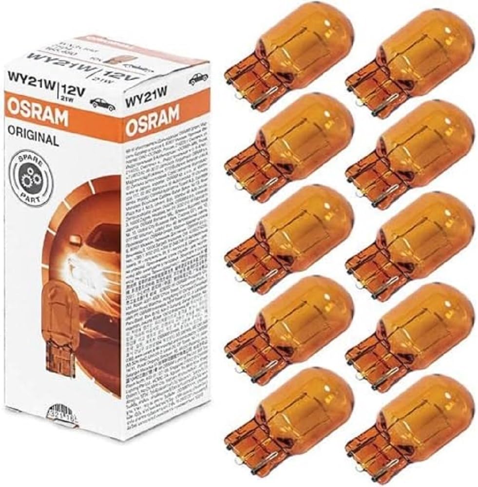 Osram WY21W Blinklichtlampe 12V, 7504, 10er Pack - Hohe Leuchtkraft, Langlebig
