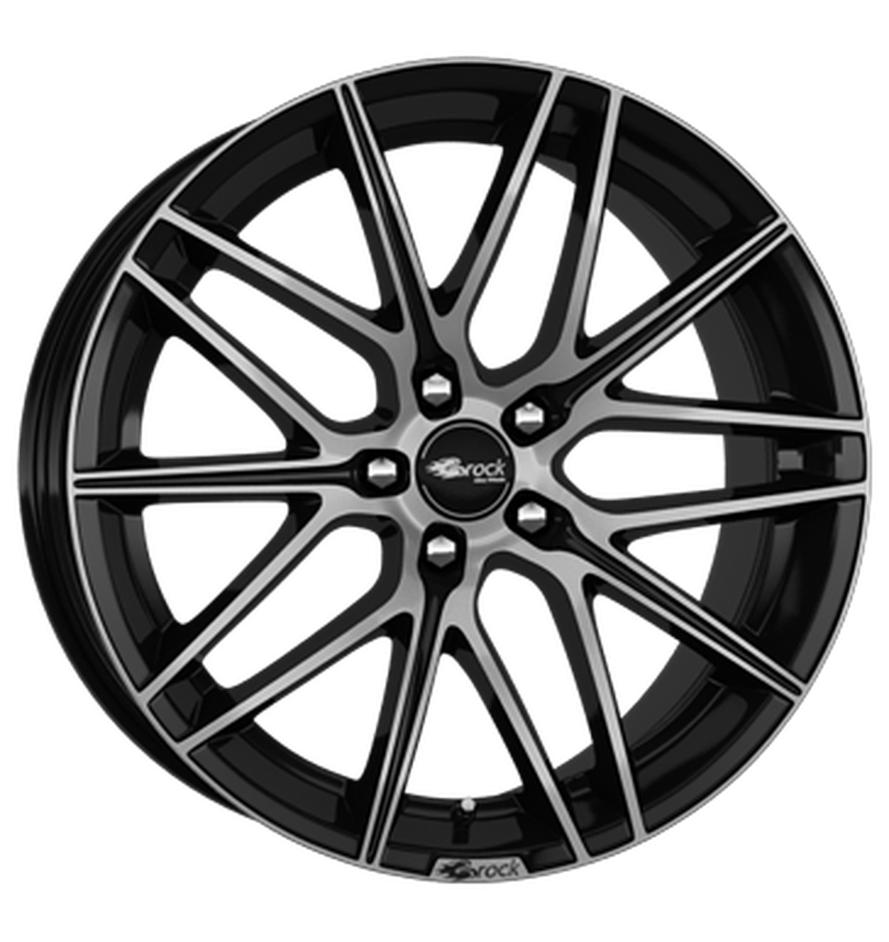 Brock B34 Schwarz Glanz Voll-Poliert Alufelge 8x18 ET38 5x100/63.4