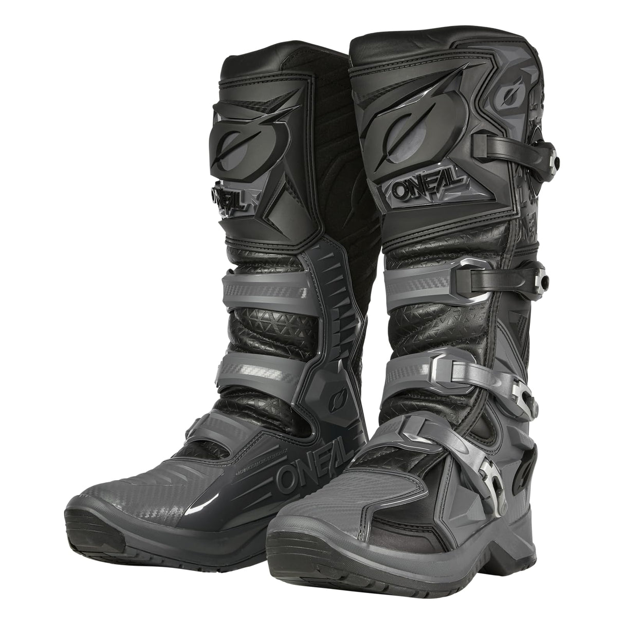O'NEAL Motocross-Stiefel RMX PRO V.24 – Enduro Motorradschuhe mit Anti-Rutsch Außensohle, Hitzeschutz Mikrofaser – Erwachsene Schwarz Grau, Größe 43