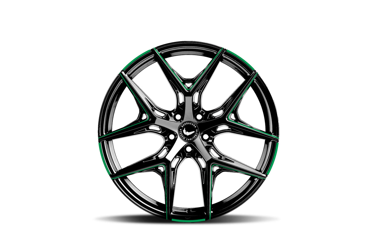Barracuda Razzer Alufelge 9,5x22 ET38 5x120 Flash GREEN Puresports gefräst
