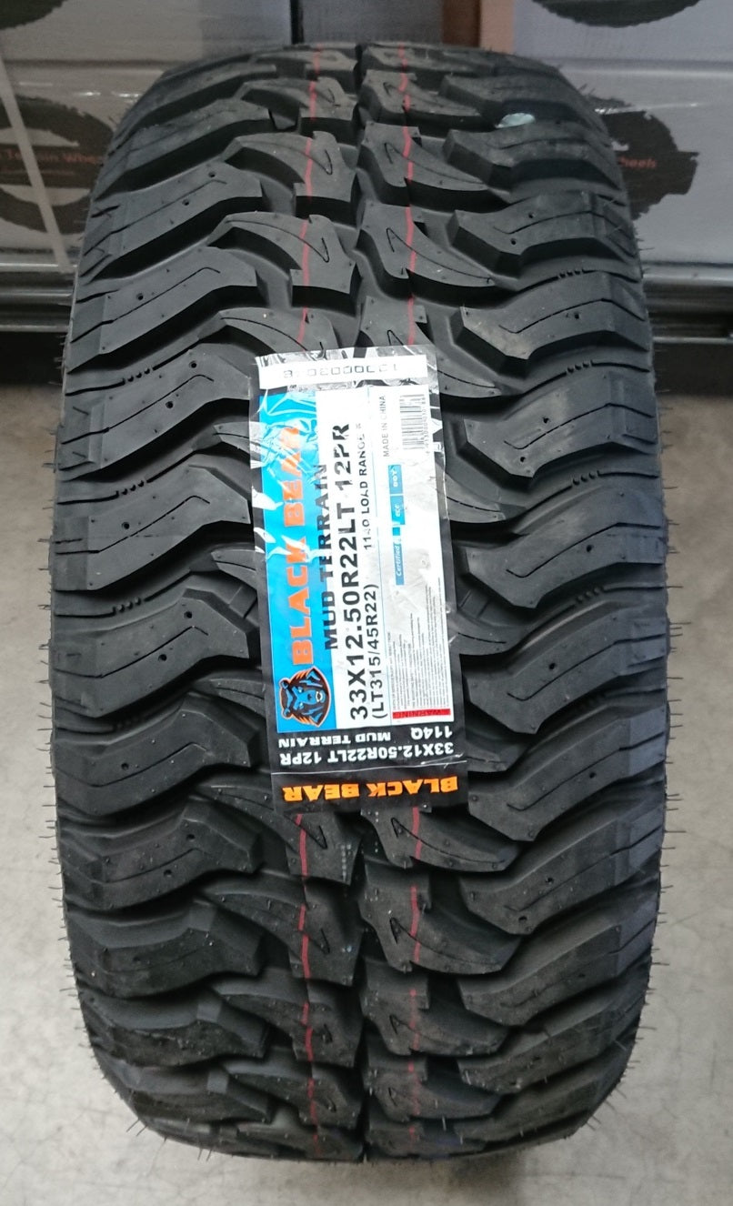 4x tires Black Bear M/T 33x12.5x22 109Q