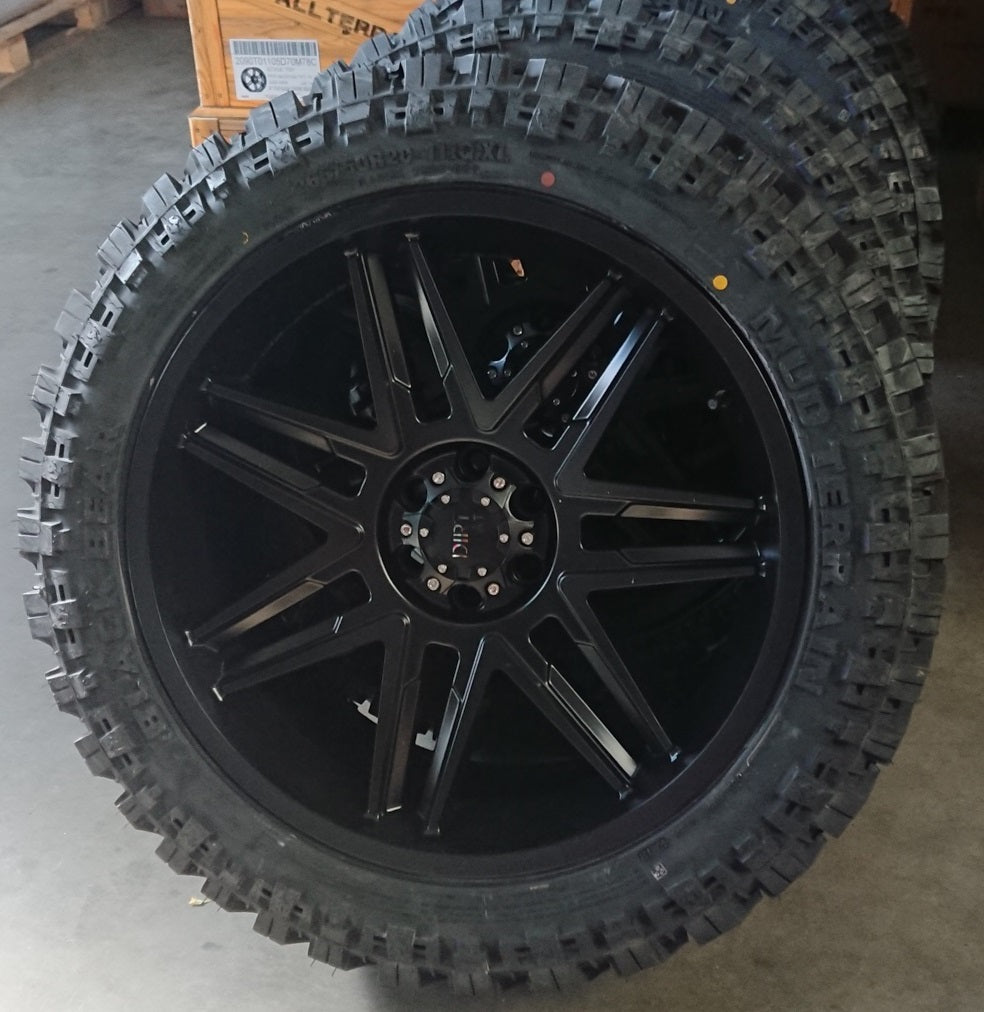 4x rims Dirt D62 9x20 ET25 6x114.3 + 4x tires Black Bear AT2 265/50/20