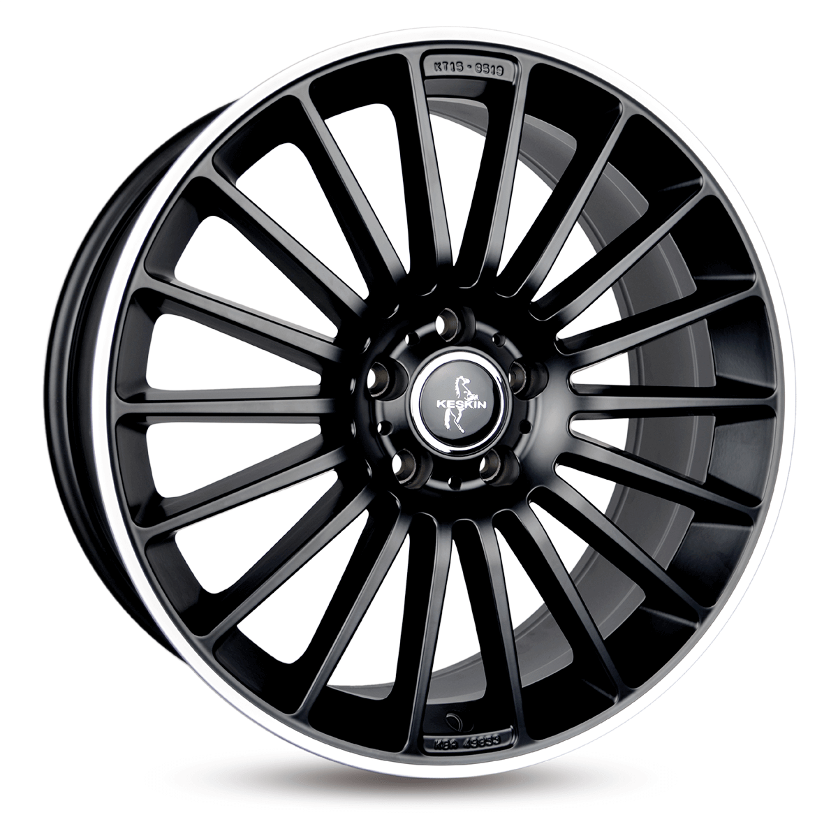Keskin KT15 Speed Matt Black Lip Polish Alufelge 8.5x19 ET30 5x112/66.6