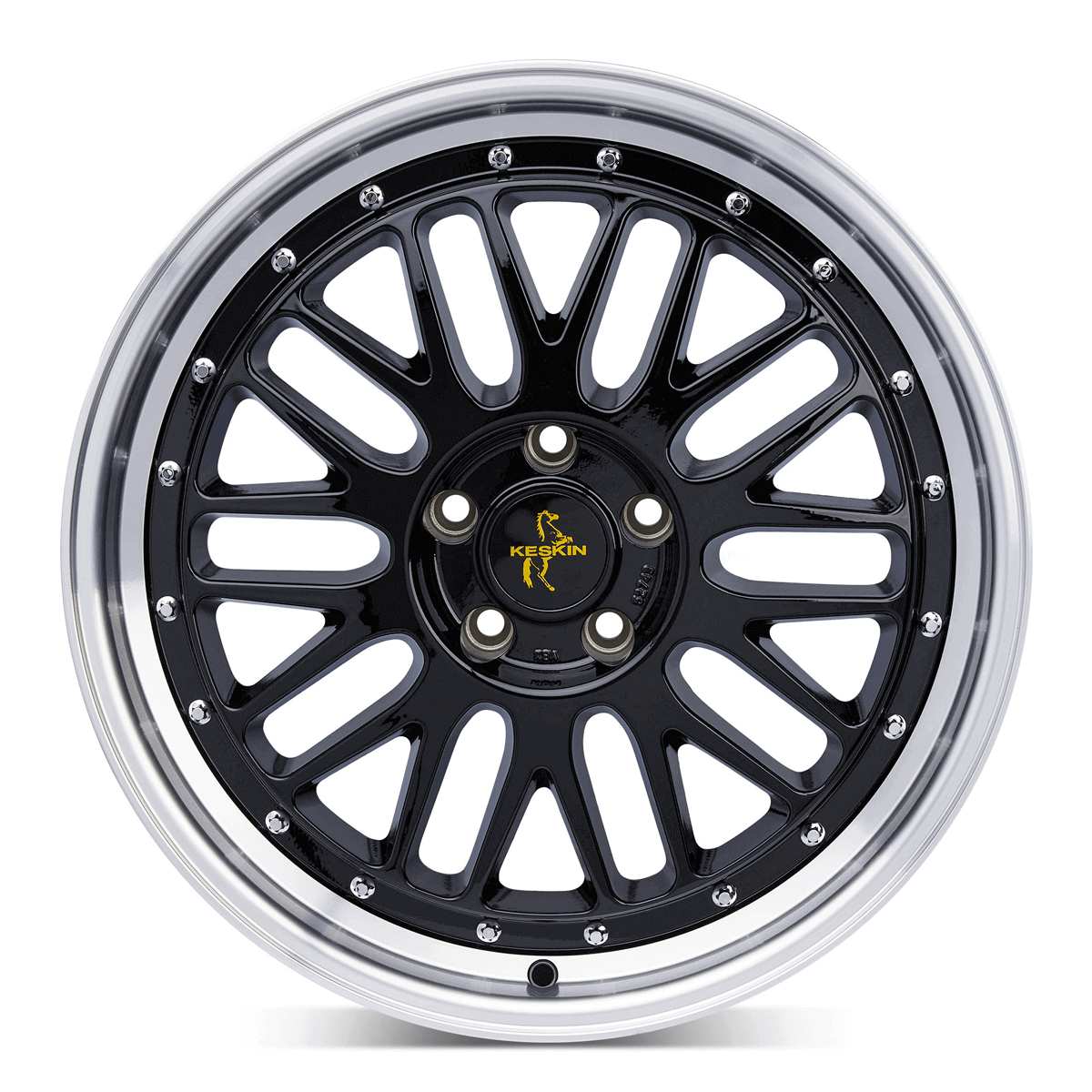 Keskin KT22 Retro Black Lip Polish Alufelge 8.5x19 ET35 5x120/72.6
