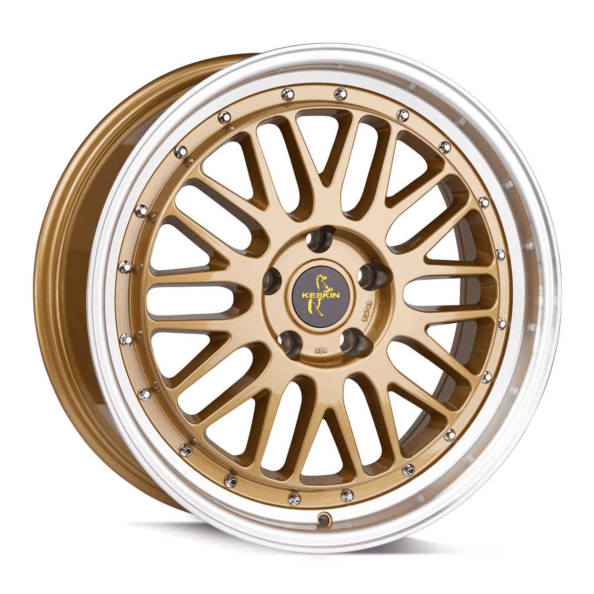Keskin KT22 Retro Gold Lip Polish Alufelge 8.5x19 ET30 5x100/57.1