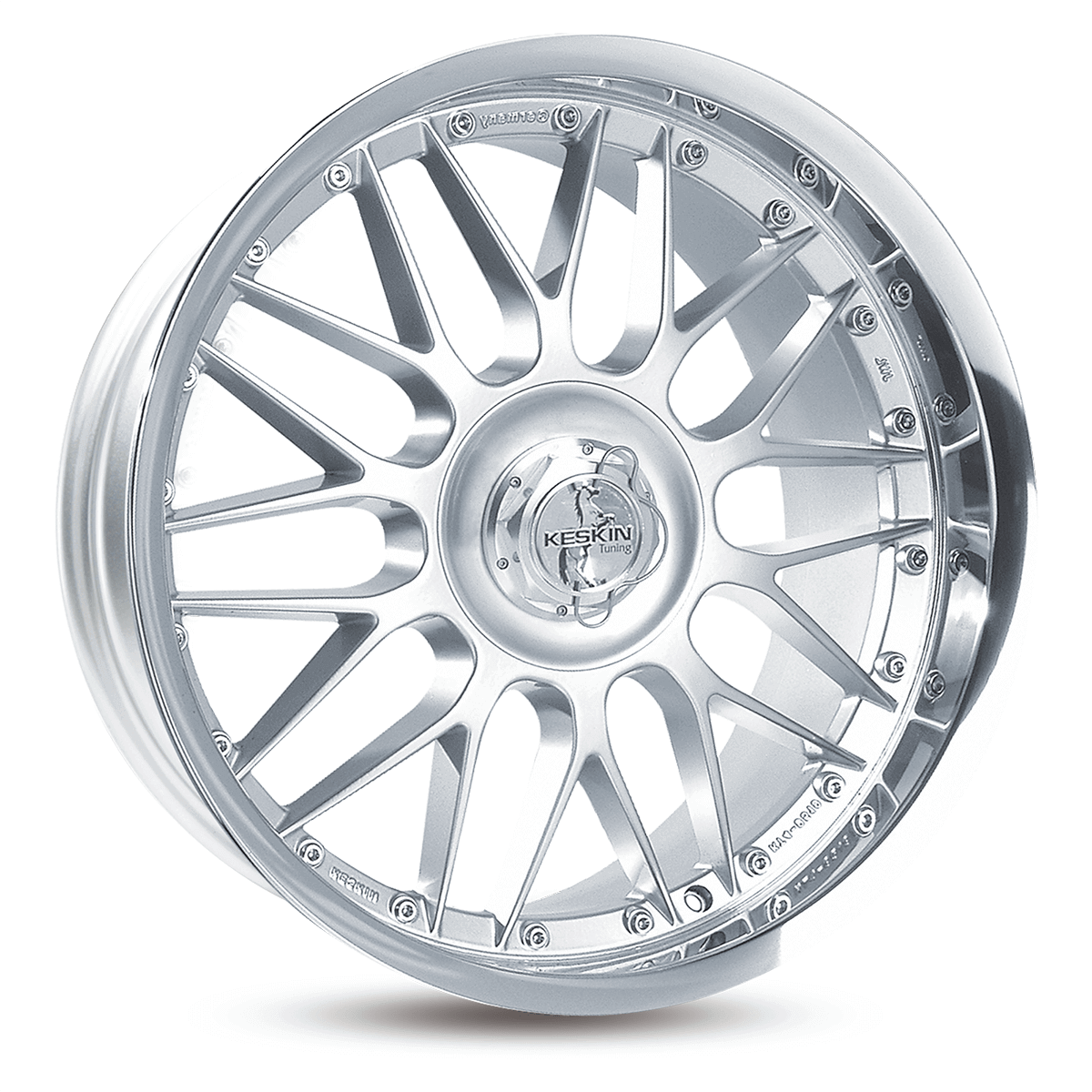Keskin KT4 New Racer Silver Lip Polish Alufelge 9.5x18 ET35 5x112/5x120/72.6