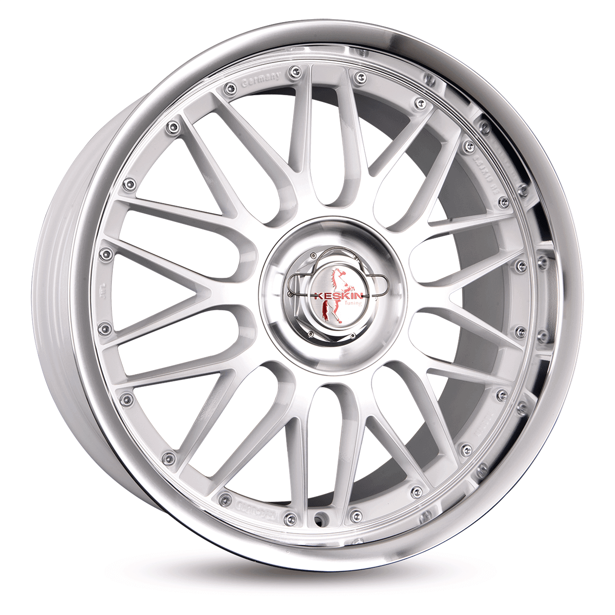 Keskin KT4 New Racer White Front Polish Alufelge 8.5x18 ET13 5x112/5x120/76.9