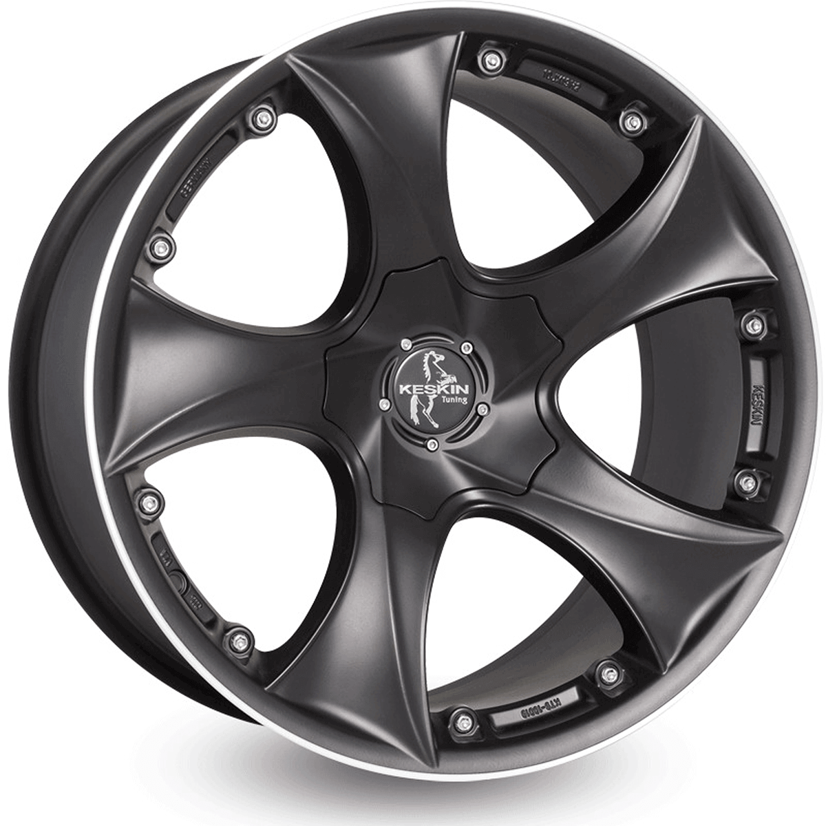 Keskin KT9 Malik Matt Black Lip Polish Alufelge 8x19 ET40 5x105/5x115/72.6