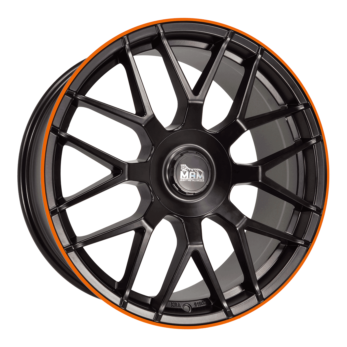MAM GT1 Matt Black Lip Orange Alufelge 8.5x19 ET45 5x108/5x114.3/72.6