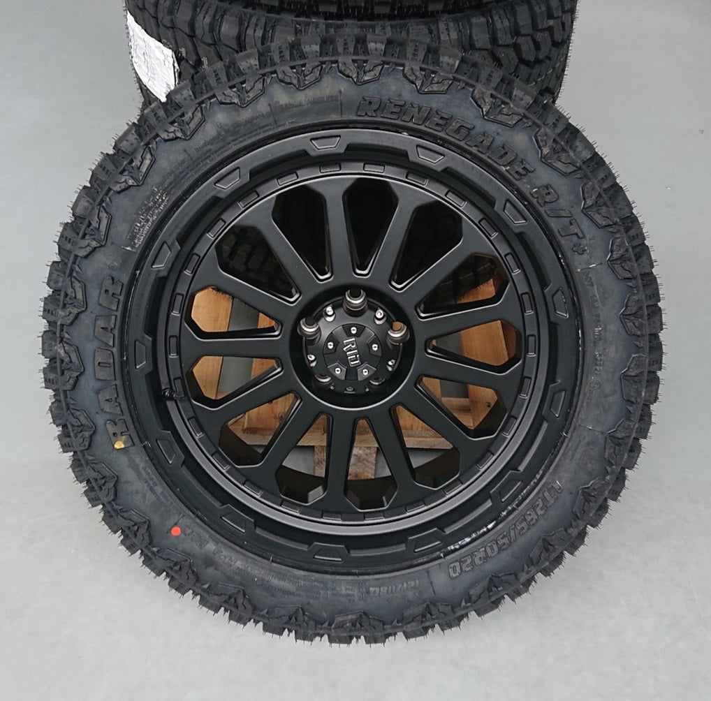 4x rims RID R07 9x20 ET40 5x120 + 4x tires Radar RT+265/50/20