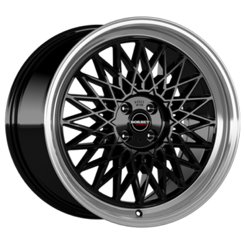 Borbet B black rim polished Alufelge 7.5x16 ET30 4x100/64.1