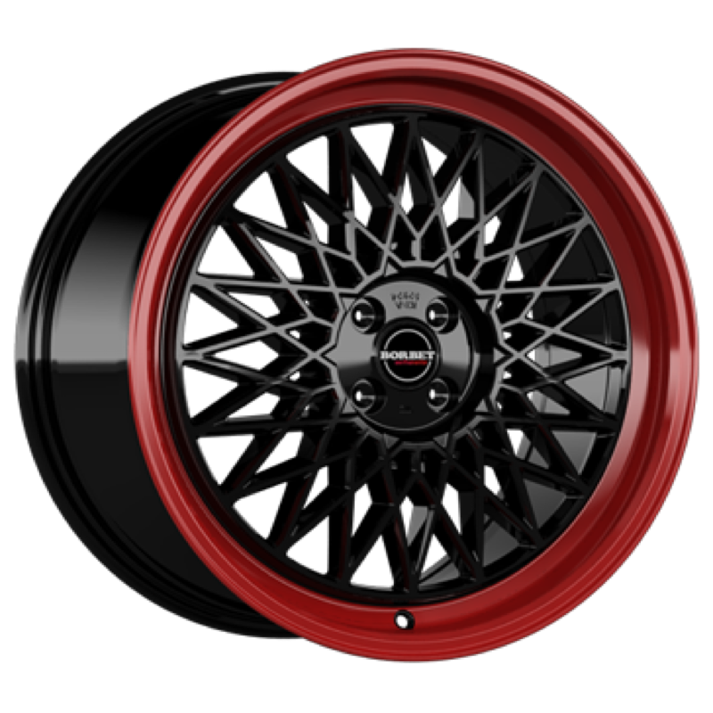 Borbet B black rim red Alufelge 7x17 ET38 4x100/64