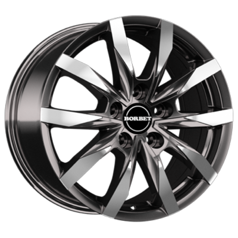 Borbet CW5 mistral anthracite glossy polished Alufelge 7.5x18 ET37 5x130/84.1