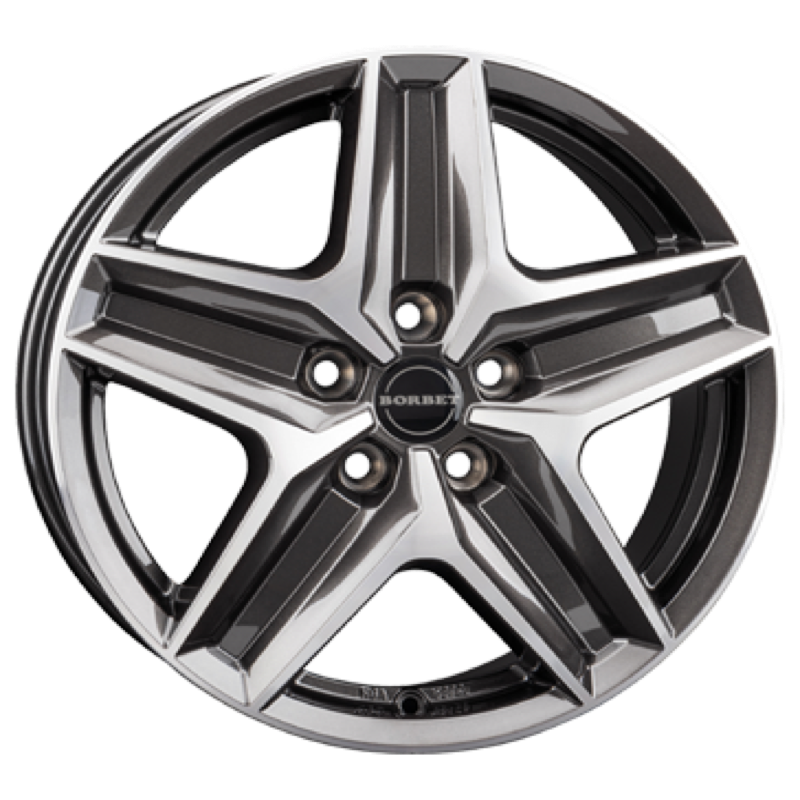 Borbet CWZ mistral anthracite glossy polished Alufelge 7.5x18 ET53 5x118/71.1