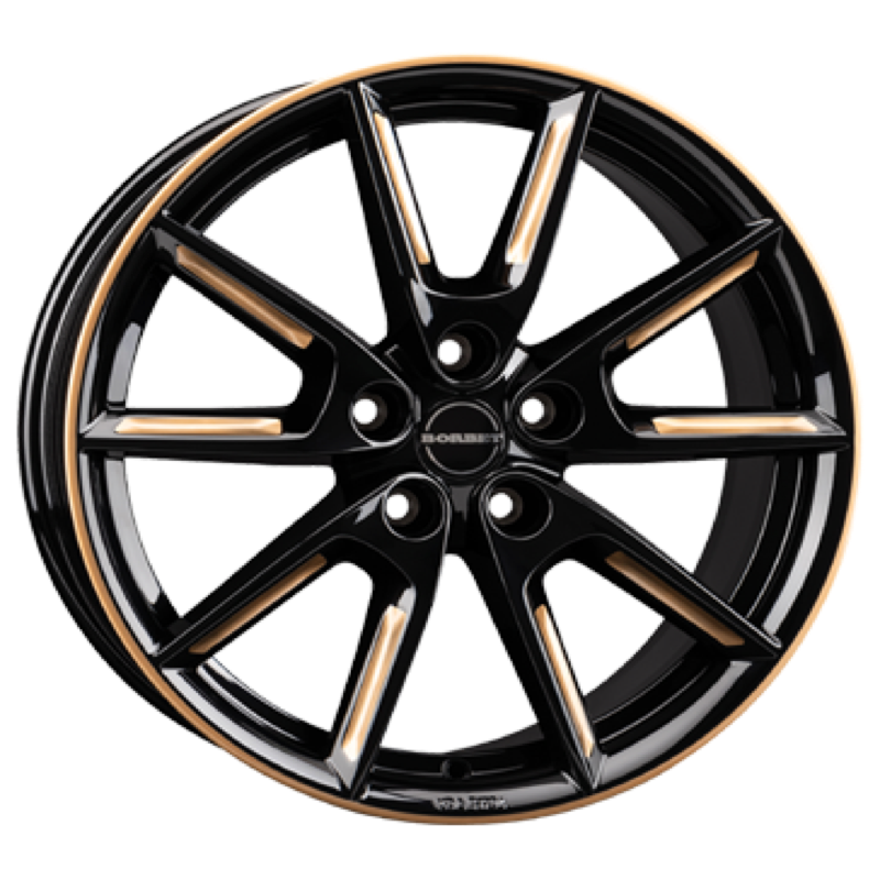 Borbet LX18 black glossy gold spoke rim Alufelge 8x18 ET45 5x108/72.5