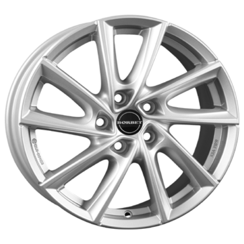 Borbet VT crystal silver Alufelge 7.5x17 ET52 5x112/66.6