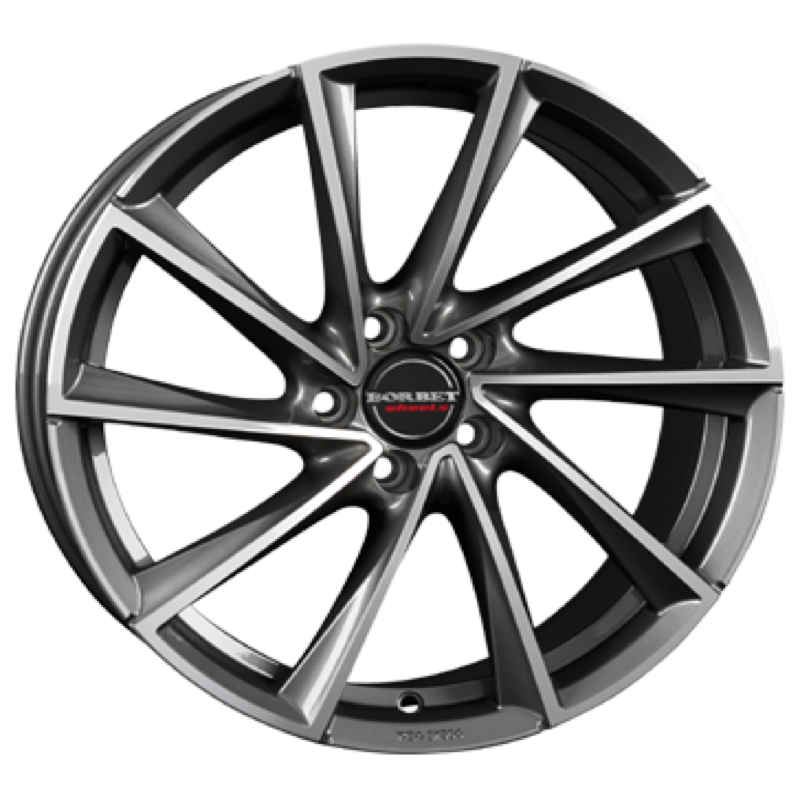 Borbet VTX graphite polished Alufelge 8x18 ET38 5x115/70.27