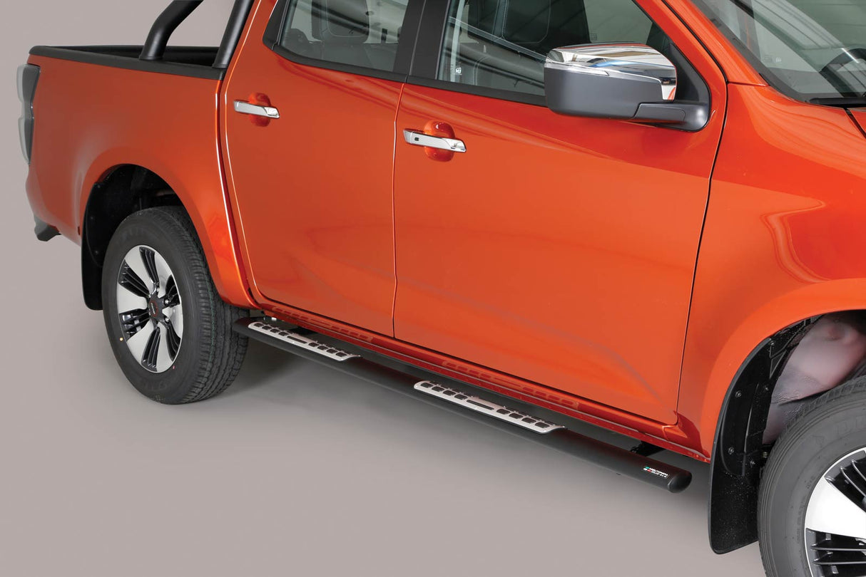 delta4x4 Seitenbügel oval schwarz – Isuzu D Max Btf