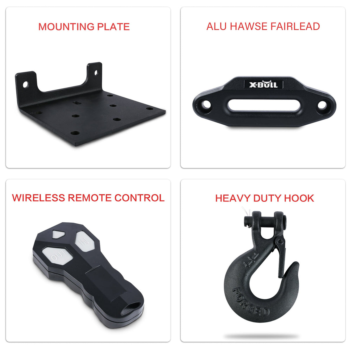 12V X-BULL Seilwinde 4500 LBS (2041 KG) Synthetikseil ATV UTV QUAD Bild 9