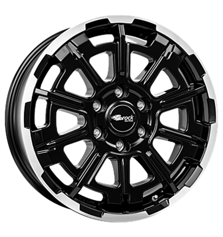 Brock B45 Schwarz Glanz Voll-Poliert Alufelge 8x20 ET45 6x139.7/92.4