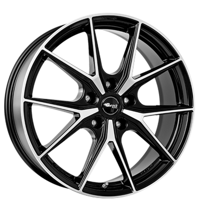 Brock B40 Schwarz Glanz Voll-Poliert Alufelge 9.5x19 ET40 5x120/64.1