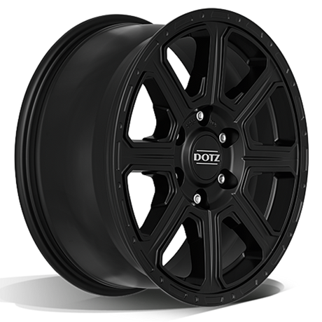 4x DOTZ 4x4 Kalahari Black Matt 7x16 | with hub cap 