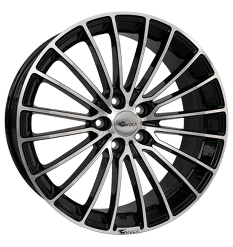 Brock B24 Schwarz Glanz Voll-Poliert Alufelge 8x18 ET45 5x108/72.6