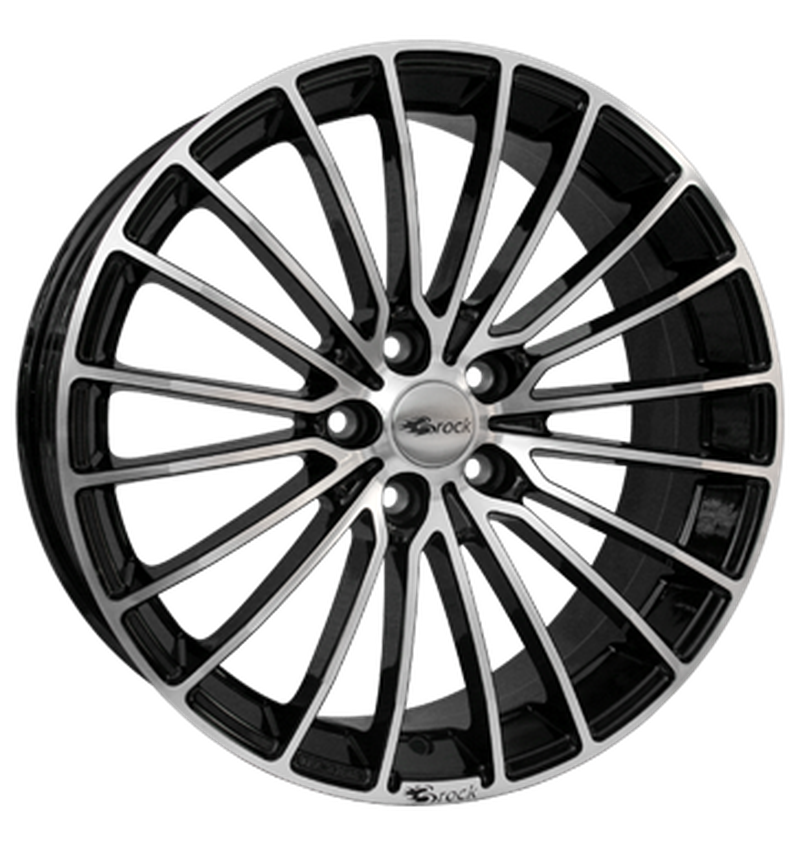 Brock B24 Schwarz Glanz Voll-Poliert Alufelge 8.5x20 ET45 5x108/72.6