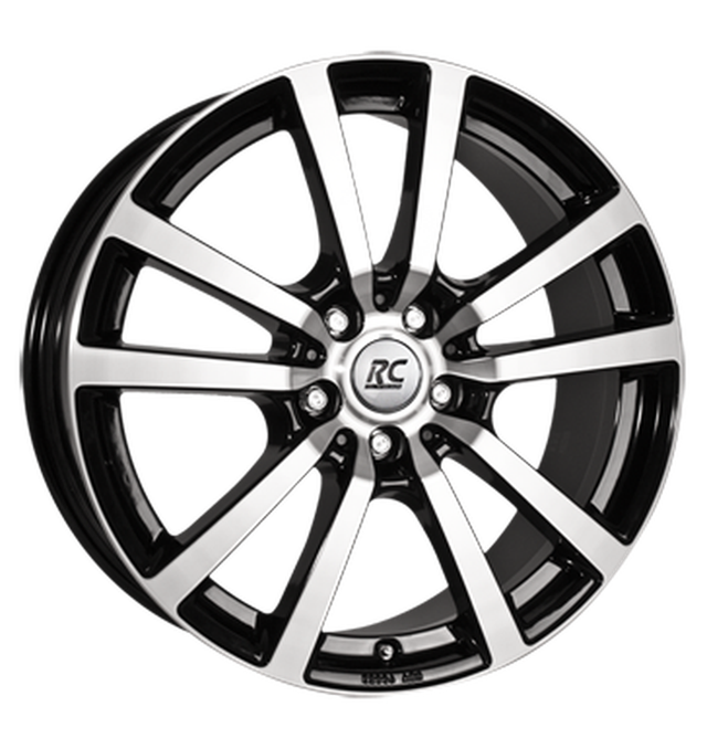RC-Design RC25T Schwarz Glanz Voll-Poliert Alufelge 7.5x18 ET45 5x108/65.1