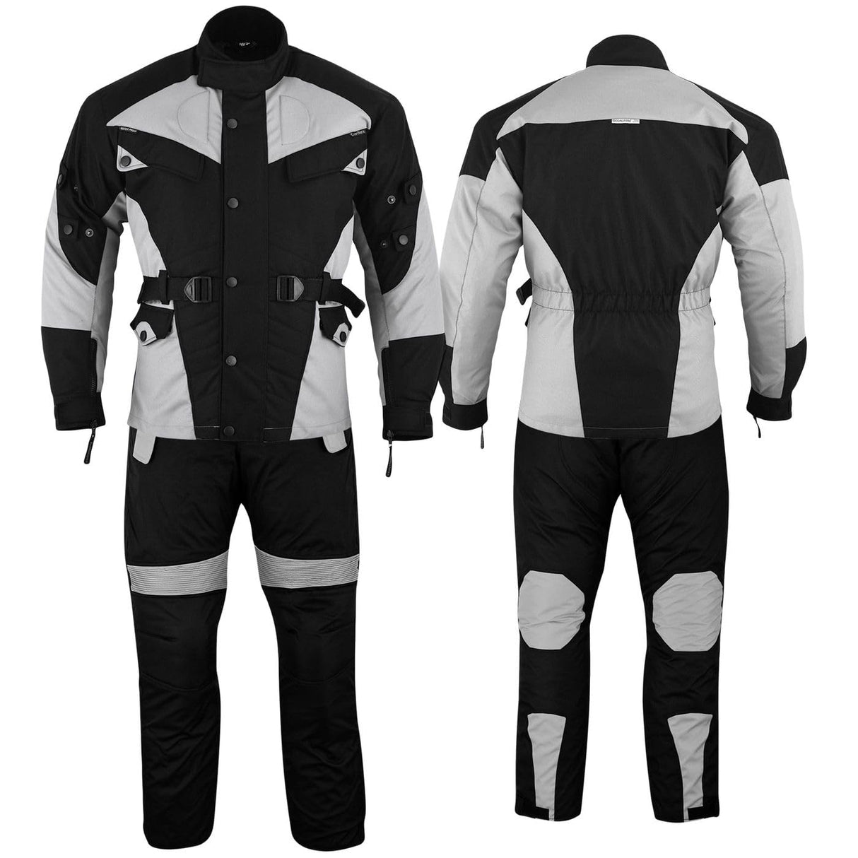 Motorradkombi Herren 2-teilig – Textilanzug: Motorradjacke & Motorradhose mit Protektoren, Atmungsaktiv & Abriebfest, Motorrad Kleidung, German Wear