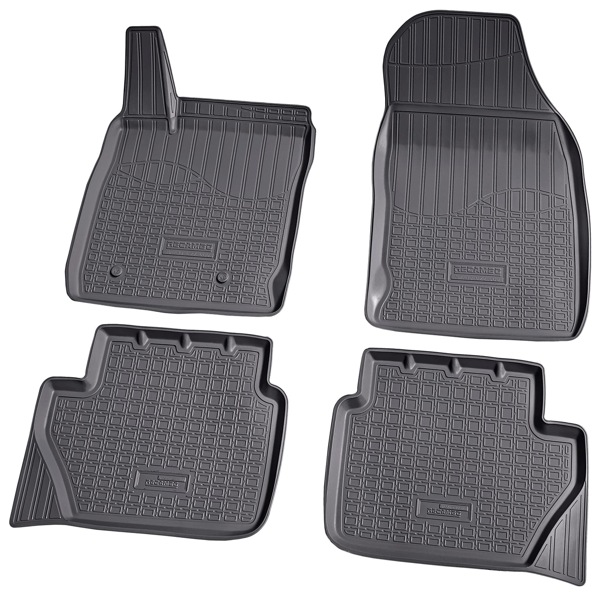 Gummi Fußmatten Ford EcoSport ab 2012 | Passgenau & Rand | 3D Auto Gummimatten | Schwarz | Recambo Kompatibel