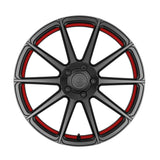 Barracuda Project 2,0 Alufelge 9x20 ET40 5x114,3 Mattgunmetal/ undercut Color Trim rot