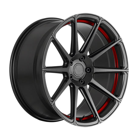 Barracuda Project 2,0 Alufelge 8,5x19 ET40 5x112 Mattgunmetal/ undercut Color Trim rot