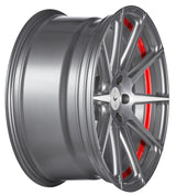 Barracuda Project 2.0 Alufelge 10x22 ET47 5x130 silver brushed/ undercut Color Trim rot