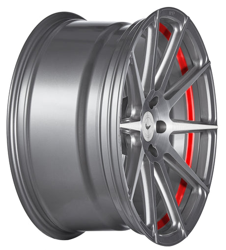 Barracuda Project Two Alufelge 9x21 ET35 5x112 silver brushed/ undercut Color Trim rot