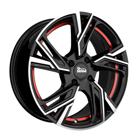 MAM RS5 Black Front Polish Red Inside Alufelge 6.5x16 ET35 4x100/63.4