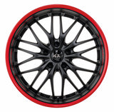 Barracuda Voltec T6 Alufelge 9x18 ET38 5x120 Mattblack Puresports Color Trim rot