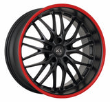 Barracuda Voltec T6 Alufelge 8x17 ET35 5x100 Mattblack Puresports Color Trim rot