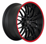 Barracuda Voltec T6 Alufelge 8x18 ET32 5x100 Mattblack Puresports Color Trim rot