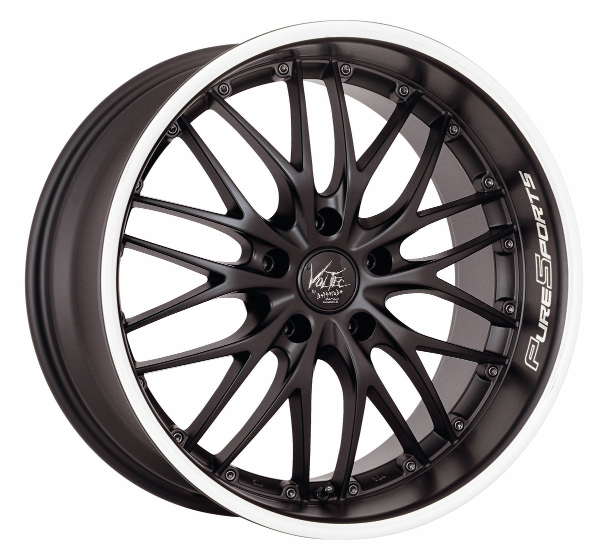 Barracuda Voltec T6 Alufelge 8x18 ET38 5x120 Mattblack Puresports Color Trim weiss