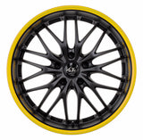 Barracuda Voltec T6 Alufelge 7x17 ET38 4x100 Mattblack Puresports Color Trim gelb