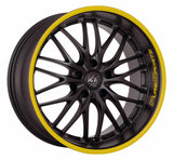 Barracuda Voltec T6 Alufelge 8,5x19 ET40 5x114,3 Mattblack Puresports Color Trim gelb