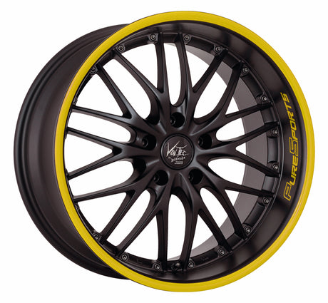 Barracuda Voltec T6 Alufelge 8x17 ET40 5x112 Mattblack Puresports Color Trim gelb
