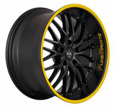 Barracuda Voltec T6 Alufelge 7x17 ET38 4x100 Mattblack Puresports Color Trim gelb